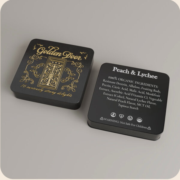 Golden Door Peach & Lychee Turkish Delight tin