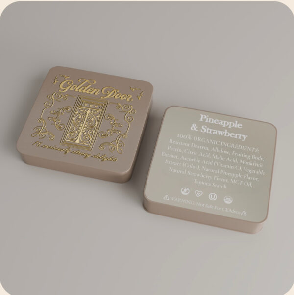 Golden Door Pineapple & Strawberry Turkish Delight tin